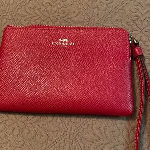 Coach red zip bag